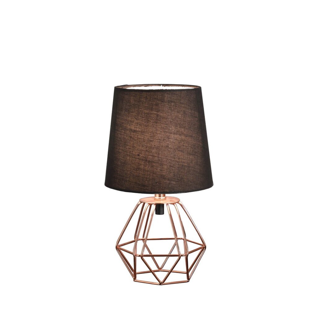 11.25" Copper Metal Table Lamp "Wesley Geometric", Copper - Image 2