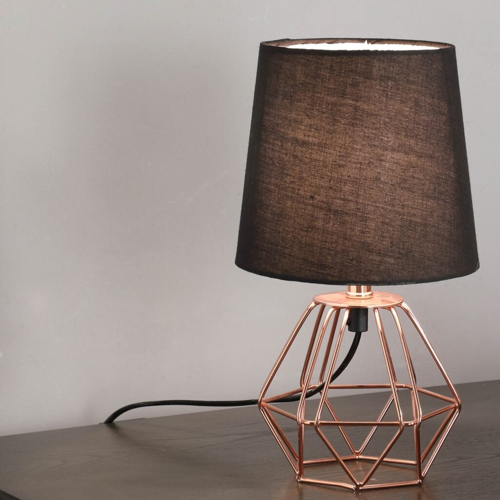 11.25" Copper Metal Table Lamp "Wesley Geometric", Copper - Image 5