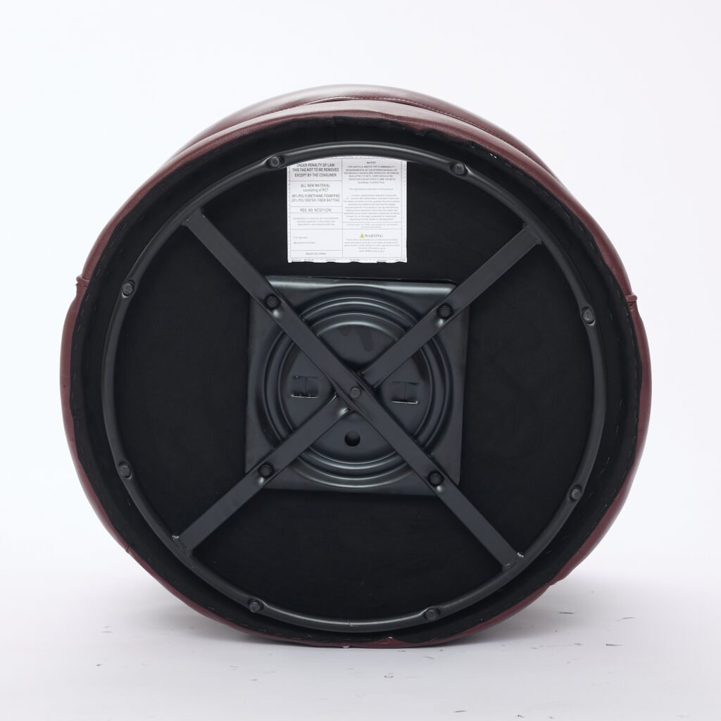 Dark red Top-Grain Leather Swivel Accent Chair, 360° Smooth Spin, Mid-Century Modern Lounge Chair for Living Room/Office - Image 31