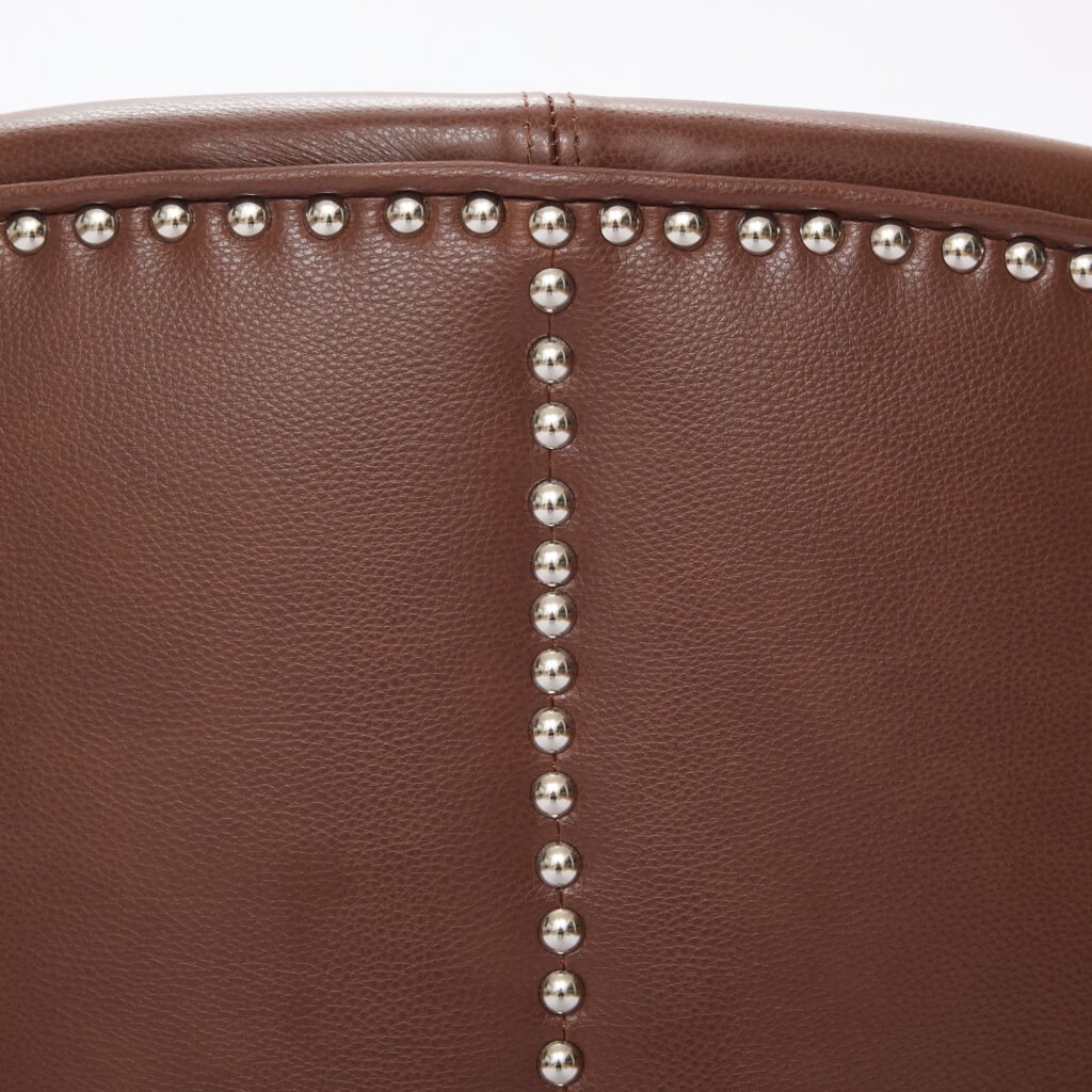 Brown Top-Grain Leather Swivel Accent Chair, 360° Smooth Spin, Mid-Century Modern Lounge Chair for Living Room/Office - Image 36