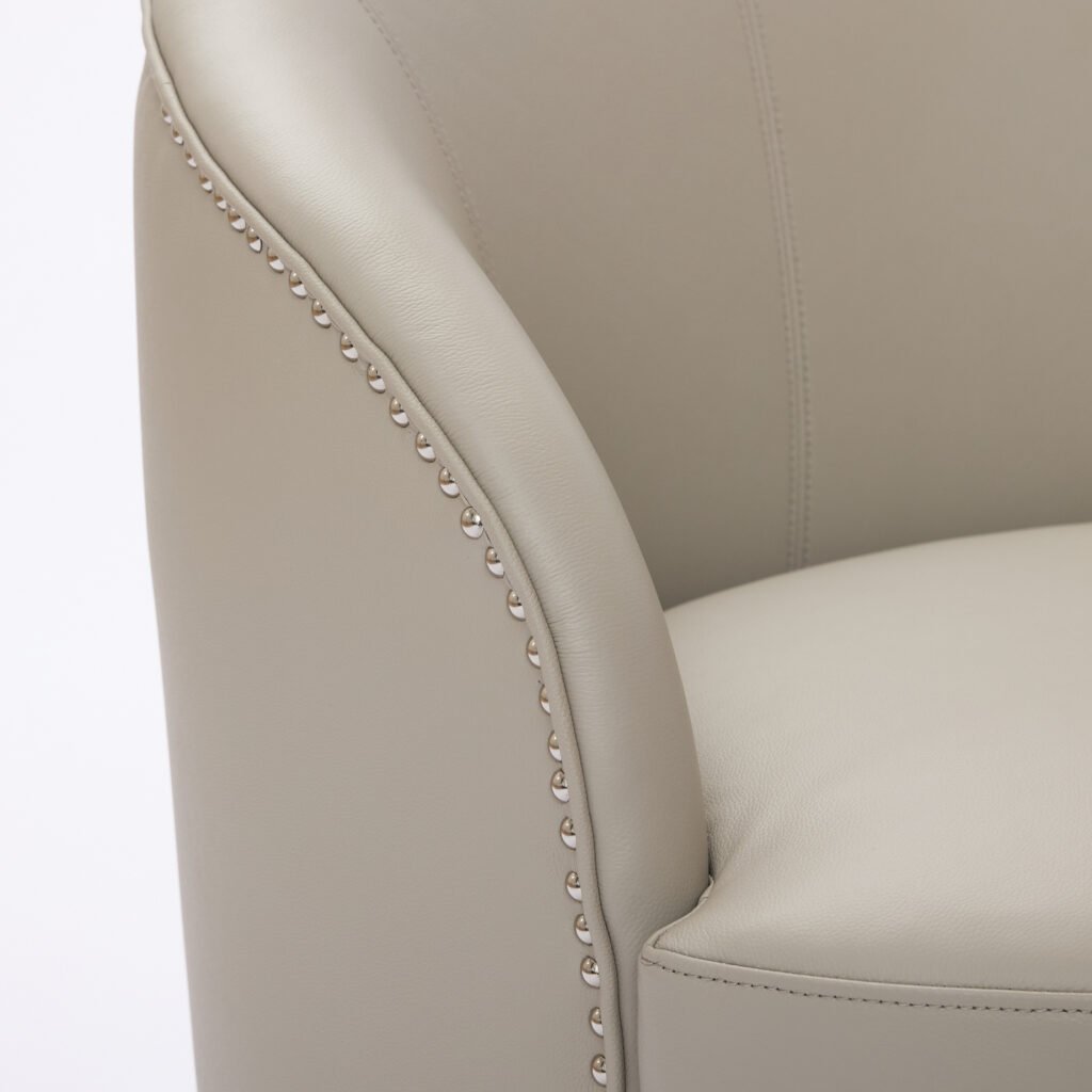 Gream Top-Grain Leather Swivel Accent Chair, 360° Smooth Spin, Mid-Century Modern Lounge Chair for Living Room/Office - Image 20