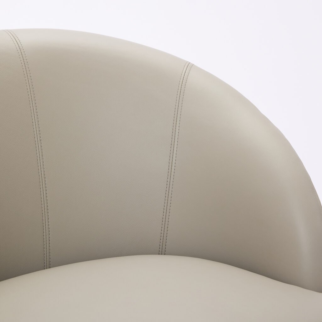 Gream Top-Grain Leather Swivel Accent Chair, 360° Smooth Spin, Mid-Century Modern Lounge Chair for Living Room/Office - Image 23