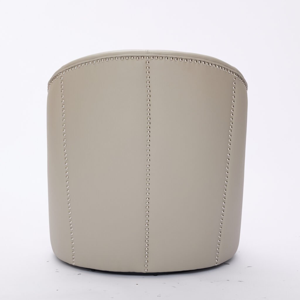 Gream Top-Grain Leather Swivel Accent Chair, 360° Smooth Spin, Mid-Century Modern Lounge Chair for Living Room/Office - Image 27